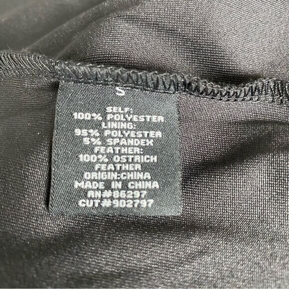 Vertigo Black Sleeveless Dress Embellished Mesh Feathers SZ 10 - Picture 11 of 13